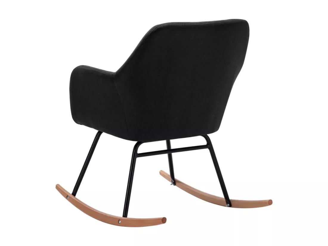 Chaise à bascule Noir Tissu