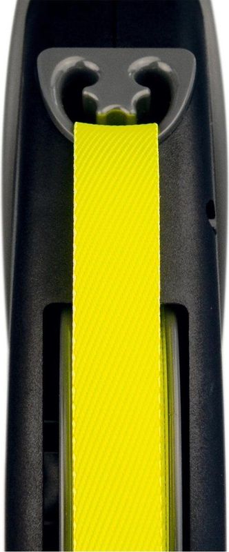 Flexi Giant Tape - Hondenriem - Zwart Geel - L - 8 meter - Actieve en Grote Honden