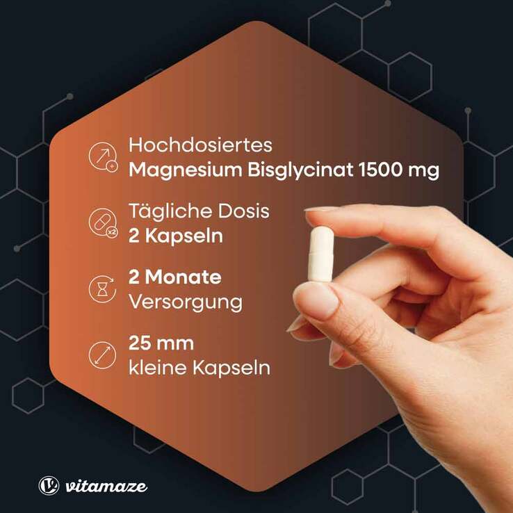Magnesium Bisglycinat 750 mg vegan Kapseln, 120 St