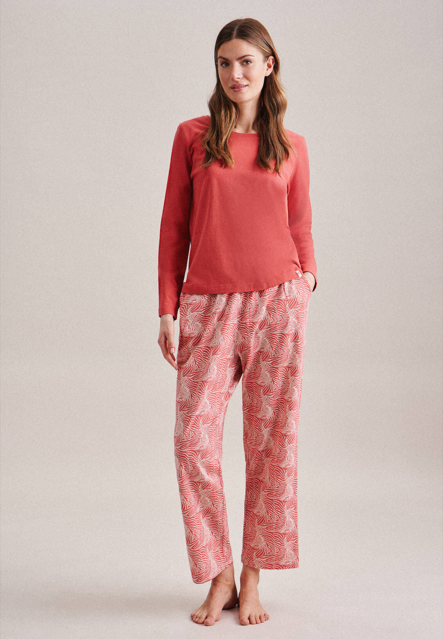 Seidensticker| Damen Pyjama Schwarze Rose