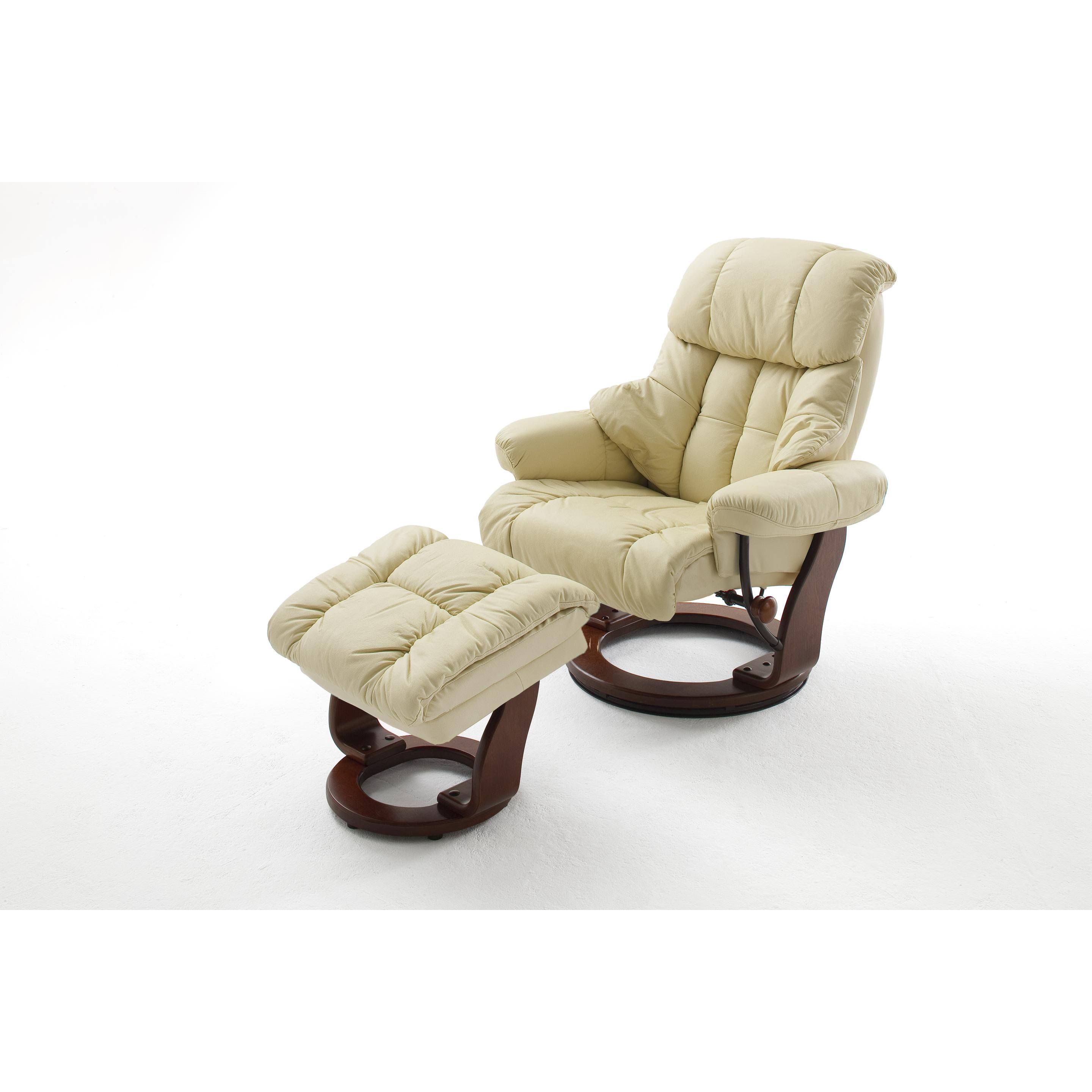 mca furniture TV-Relaxsessel mit Hocker Creme – CALGARY