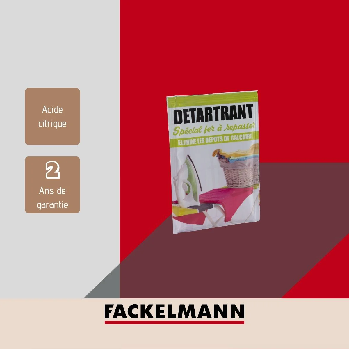 Lot de 3 sachets détartrants pour fer à repasser Fackelmann