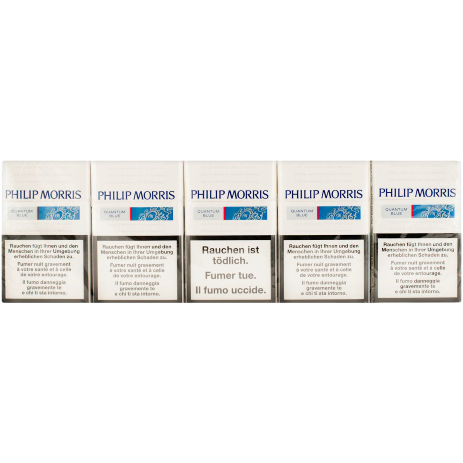 Philip Morris Zigaretten Quantum Blue Box Stange