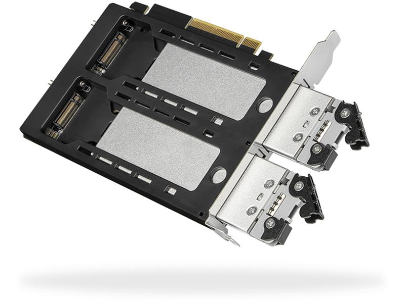 ICY DOCK Wechselrahmen ToughArmor MB842MP-B Wechselrahmen für 2x M.2 NVMe SSD für PCIe-Steckplatz
