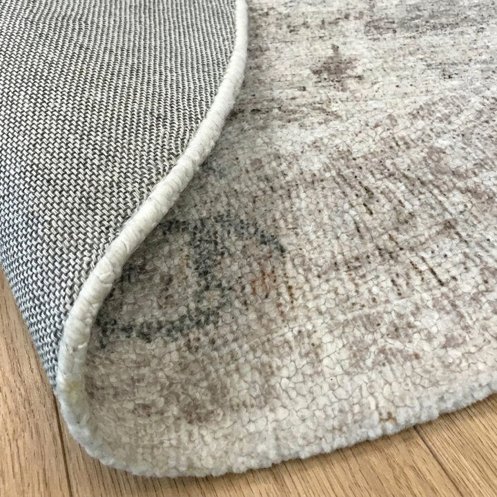 Rond vintage vloerkleed - Kyra Medaillon Taupe | Duurzaam design