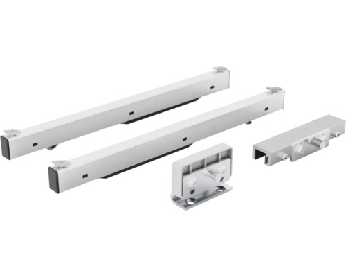 Pertura Selir zilver (EV1) geanodiseerd schuifdeurbeslag voor hout/glasdeuren L:2m incl. verzonken handgreep