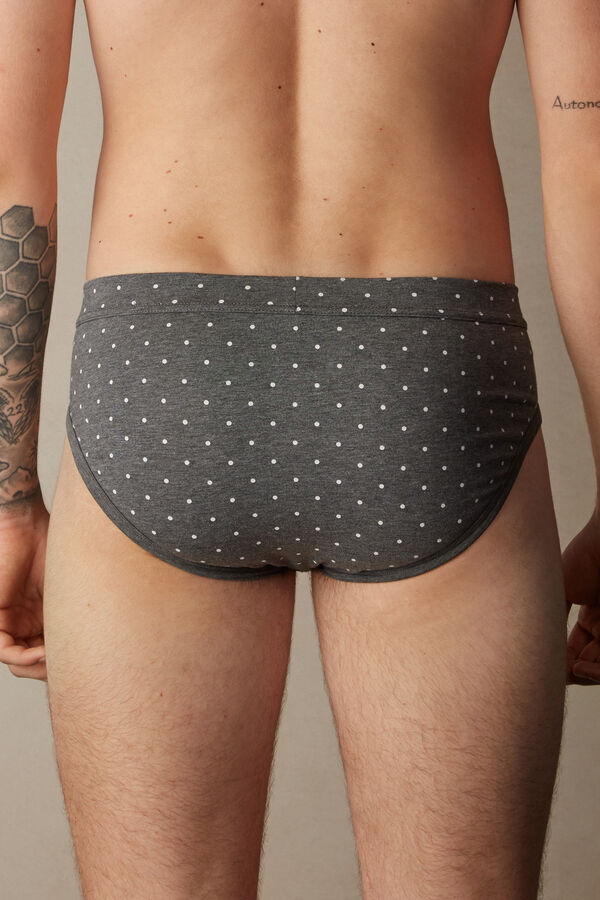 Cueca de algodão elástico Supima® com estampa de bolinhas