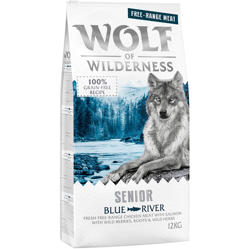 Wolf of Wilderness Senior Blue River poulet élevé en liberté, saumon