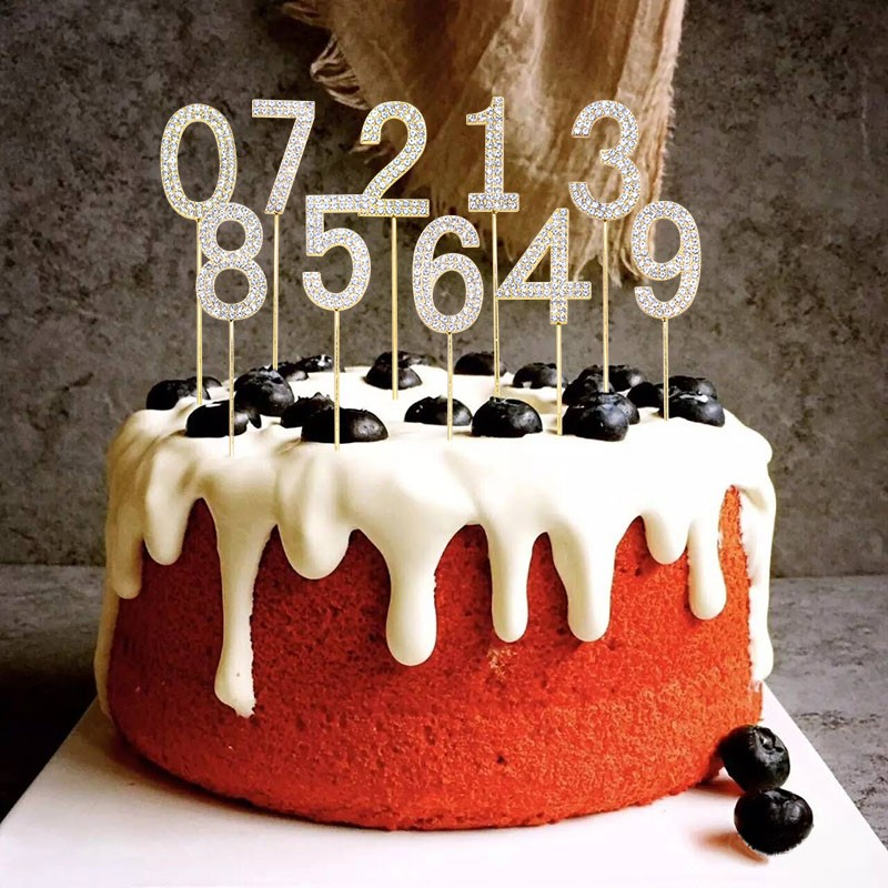 (2-tlg. Set) Kuchenstecker 30. Geburtstag Metall Tortenstecker Topper Dekoration für Torten / Kuchen - Silber