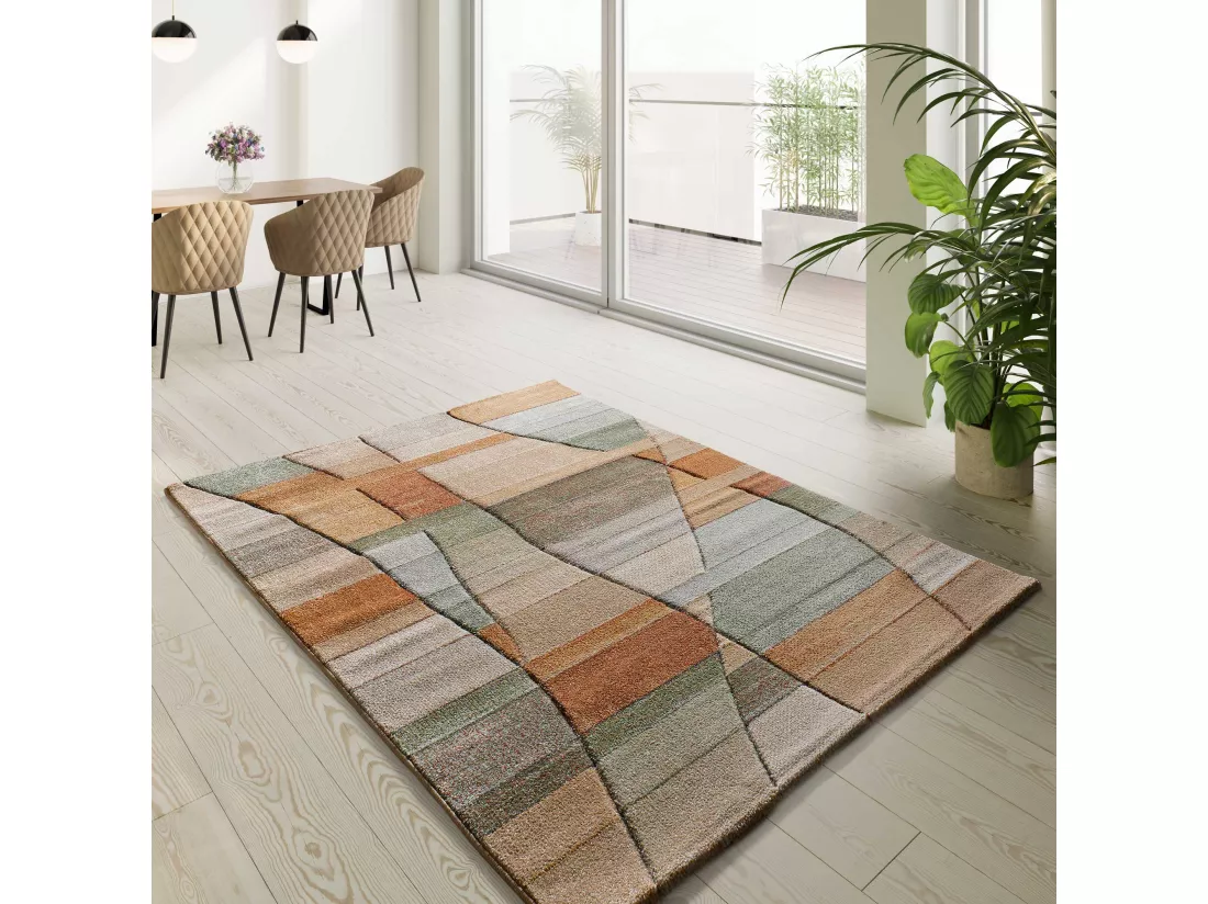 Tapis intérieur - abstrait - multicolore - 80 x 150 cm - SORA