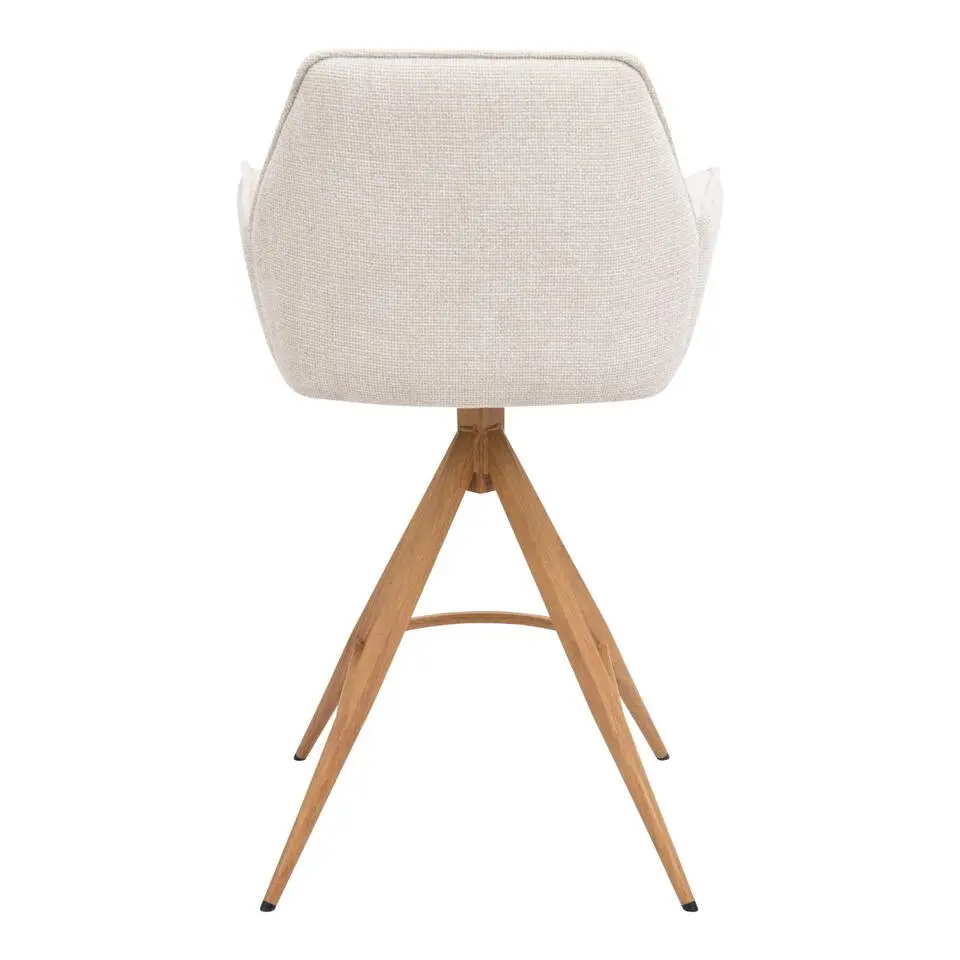 Barstoel Beige/Naturel - Zithoogte 66cm - Noa - Set van 2