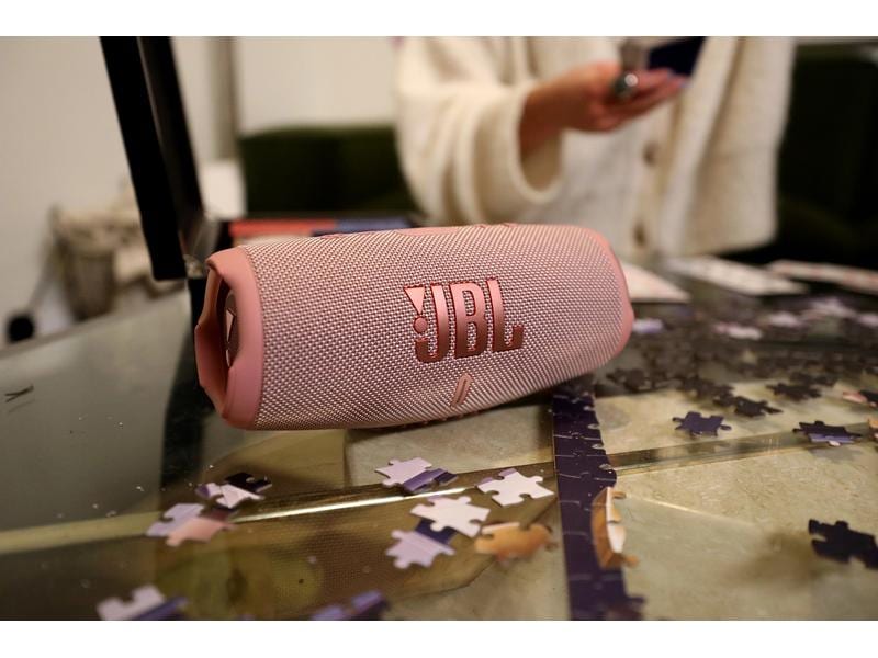 JBL Bluetooth Speaker Charge 5 Pink Tragbarer wasserdichter Lautsprecher mit Powerbank