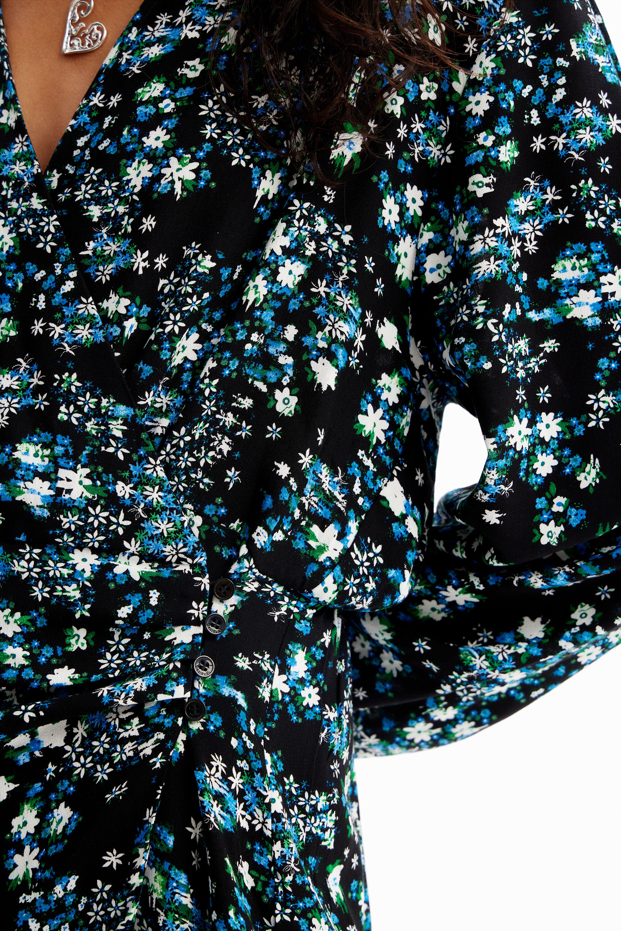 Robe courte croisée fleurs