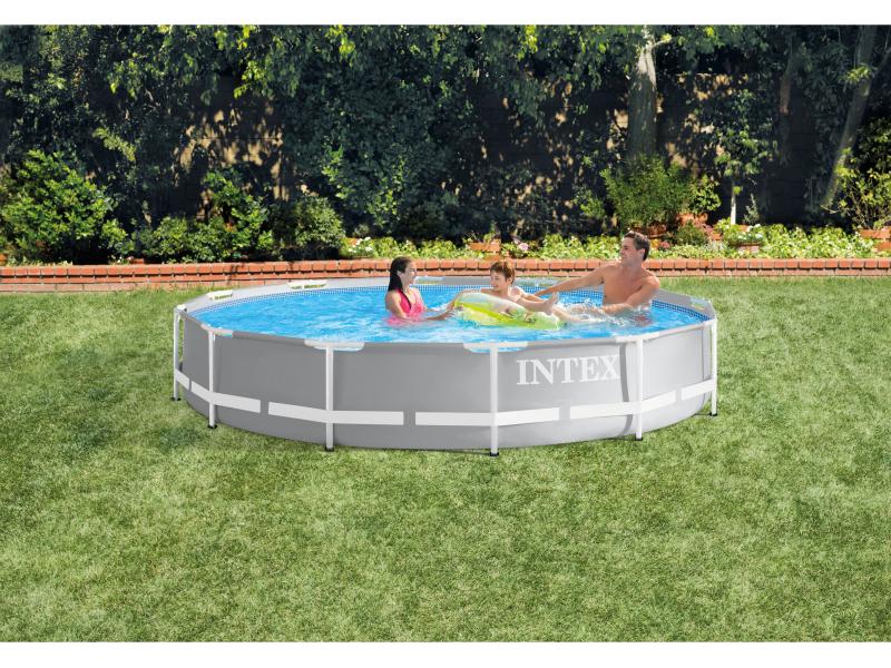 Intex Pool Prism Frame Set 366 x 76 cm Rasch aufgebauter Pool, mit Filterpumpe