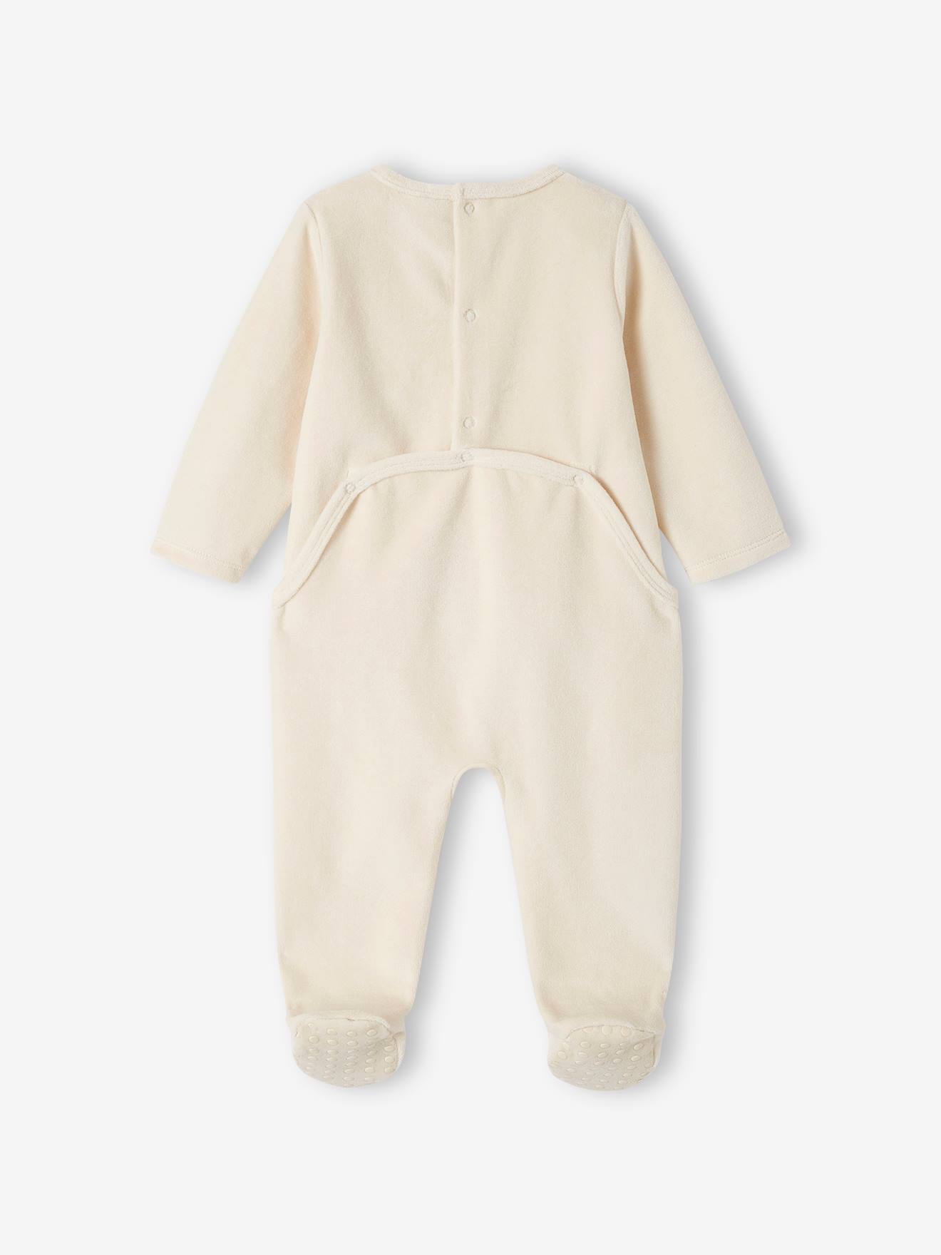 Macacão de veludo DS® Winnie the Pooh para bebê menino, cor baunilha.