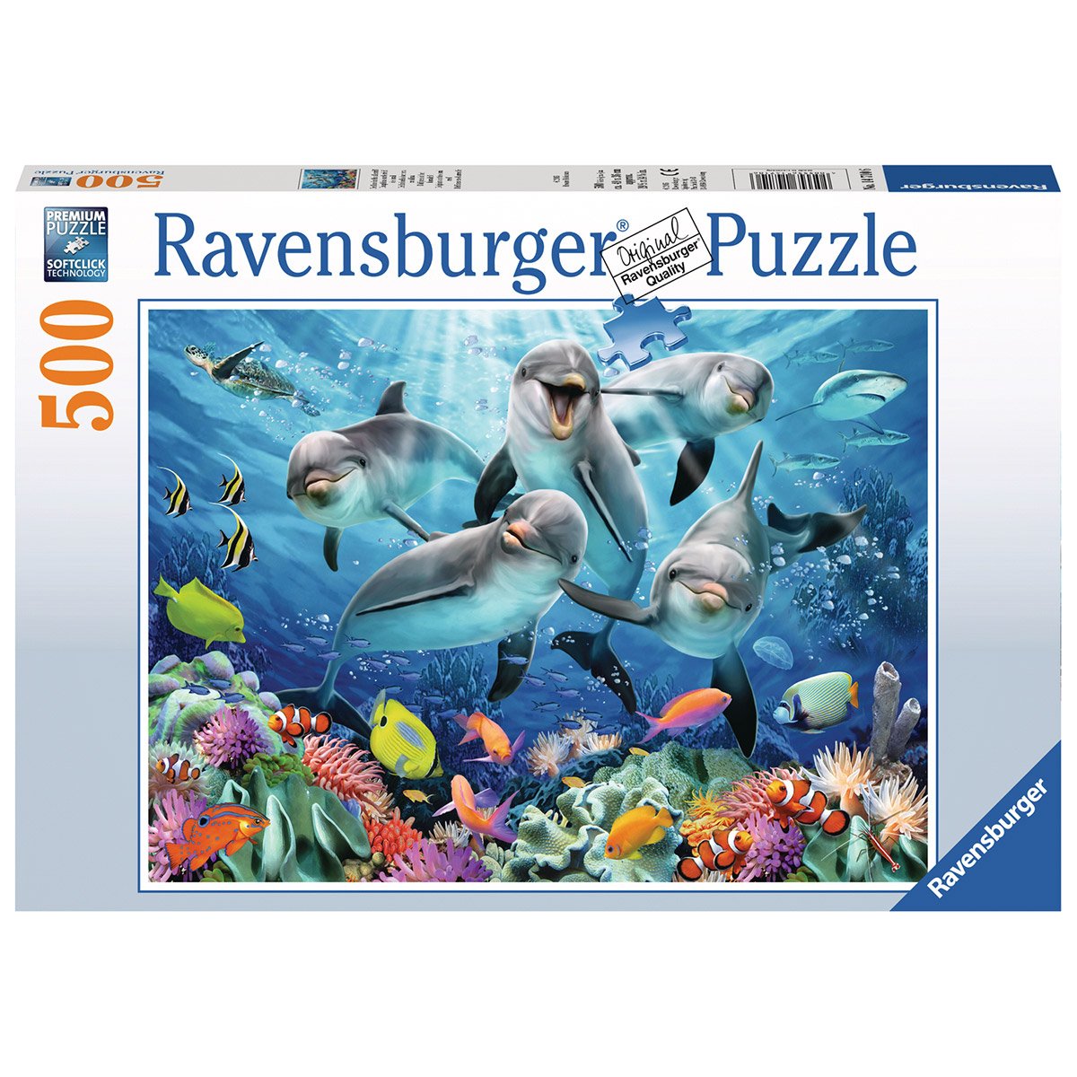 Puzzle 500 pièces Dauphins Corail