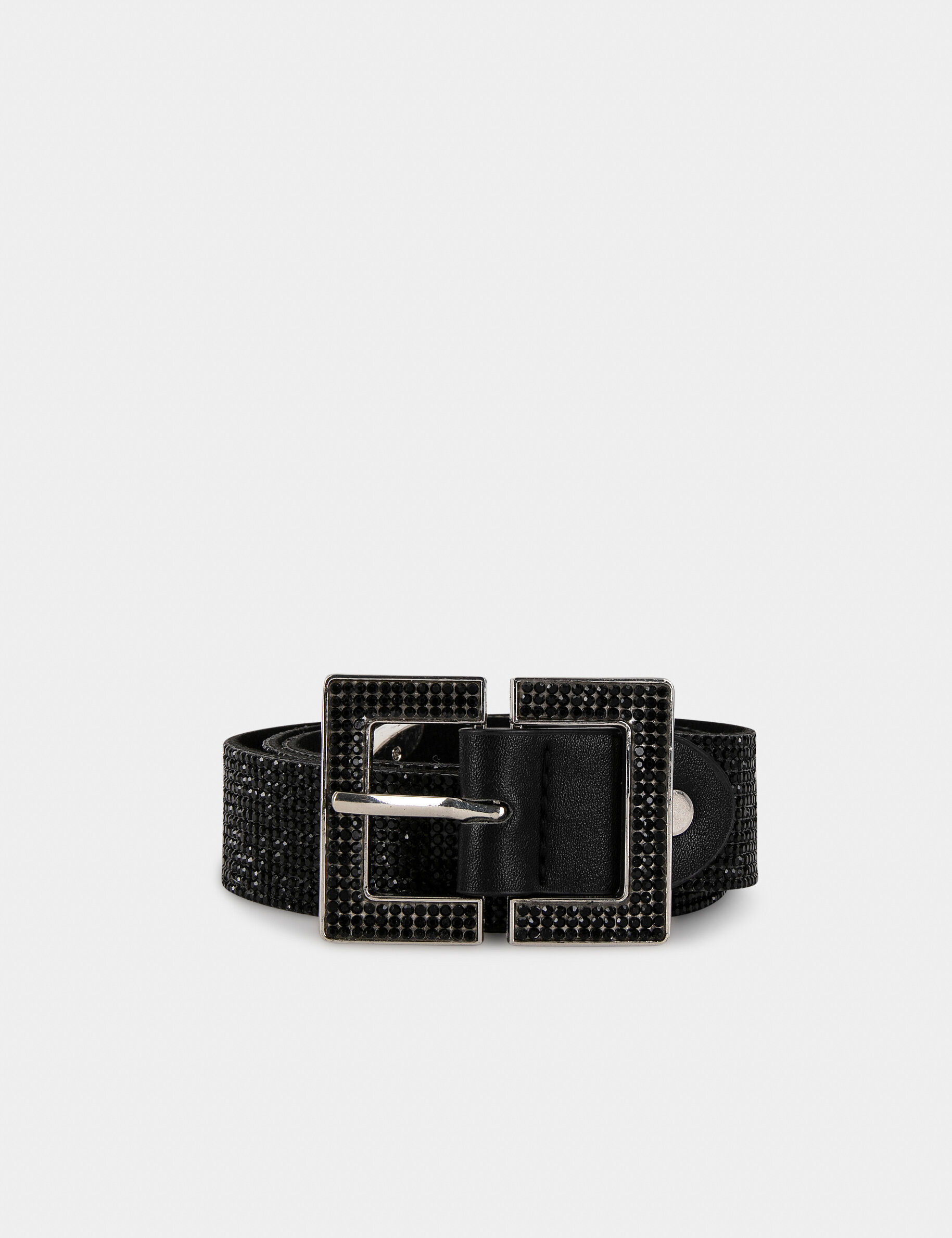 Ceinture avec strass noir femme - noir