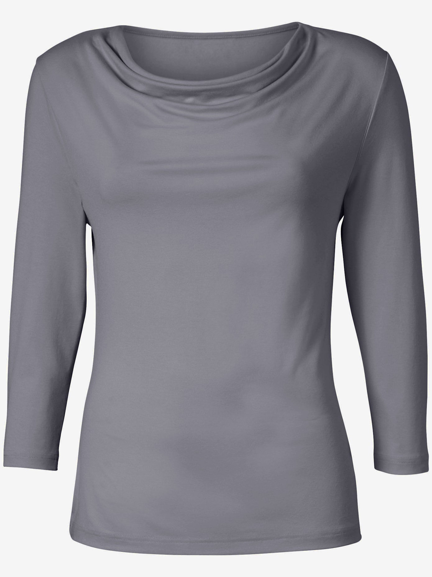 T-shirt femme souple col bénitier manches 3/4