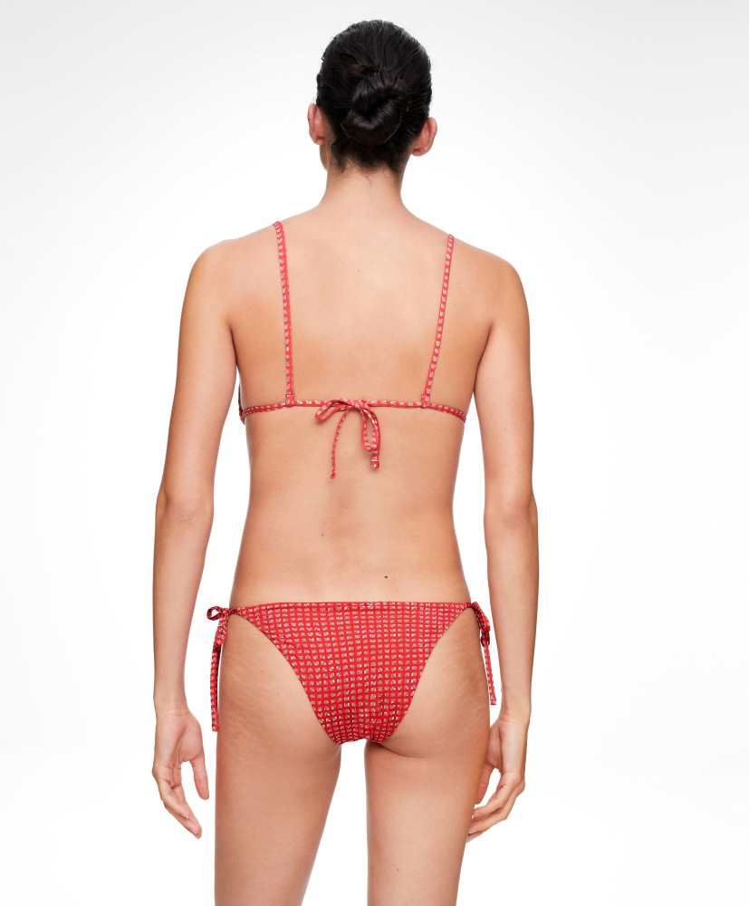 Top de biquíni triangular estampado