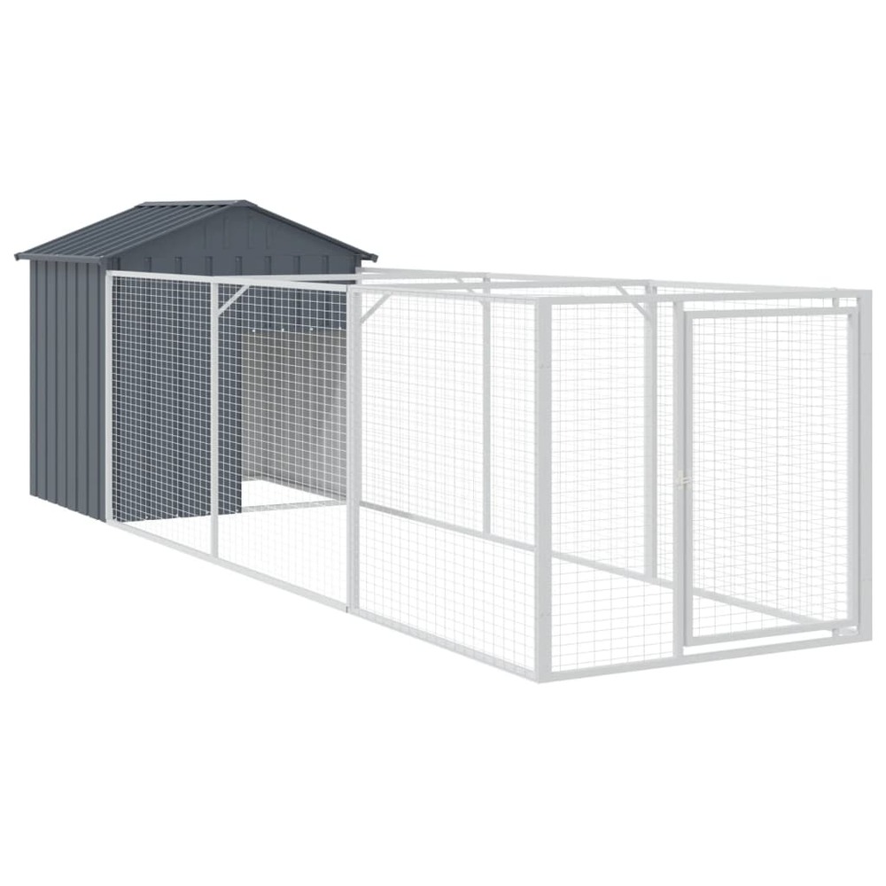 Niche pour chien avec toit anthracite 117x405x123 cm