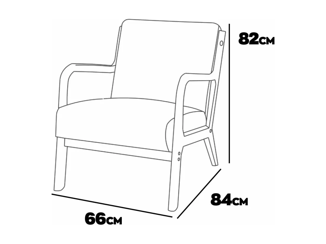 Borgia - Fauteuil en bois massif par Parawood et tissu bouclé anti-tache