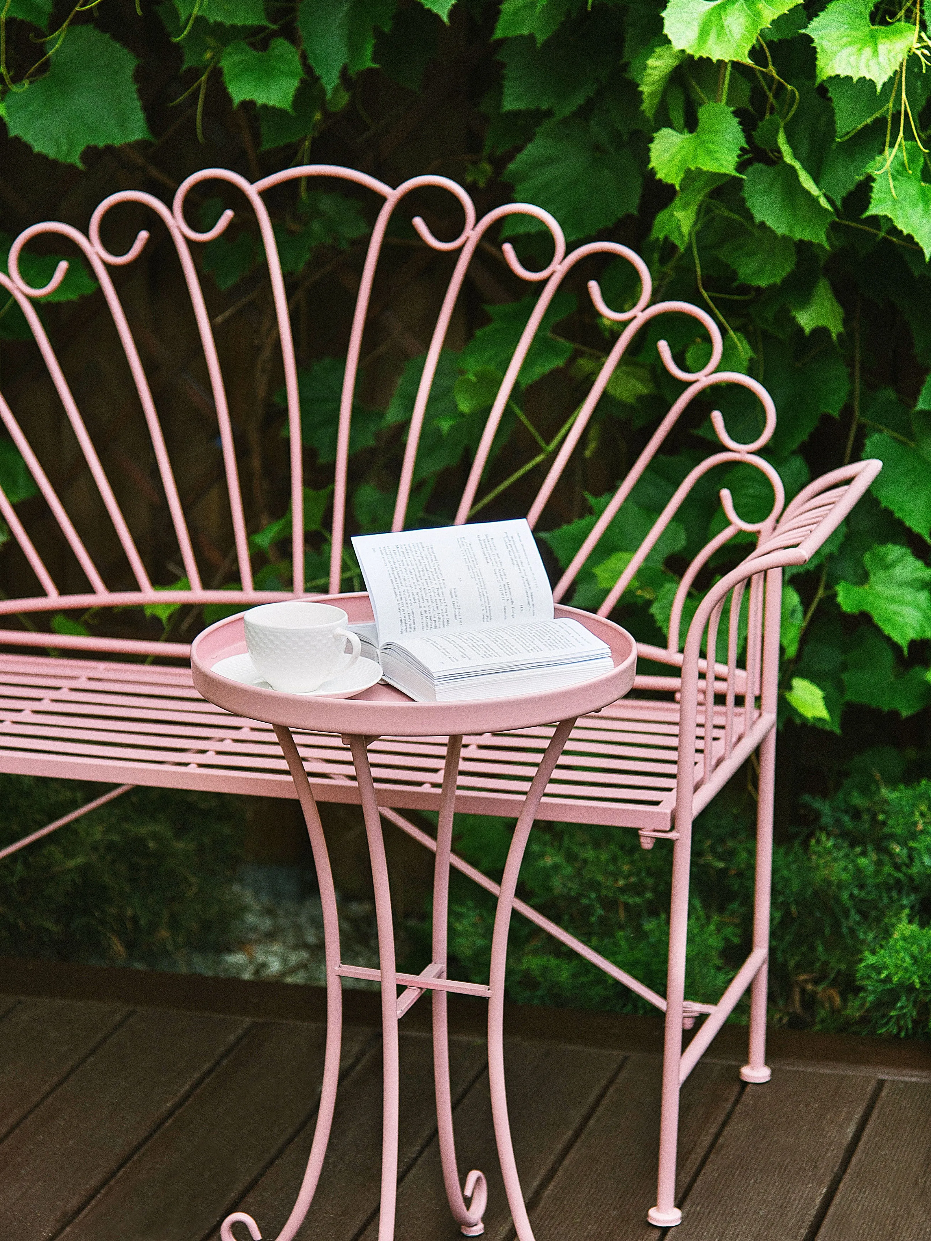 Tuin bijzettafel CAVINIA 40 cm 40 cm Metaal Roze