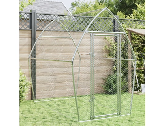 VIDAXL - Cage pour poules argenté 200x105x182 cm acier galvanisé
