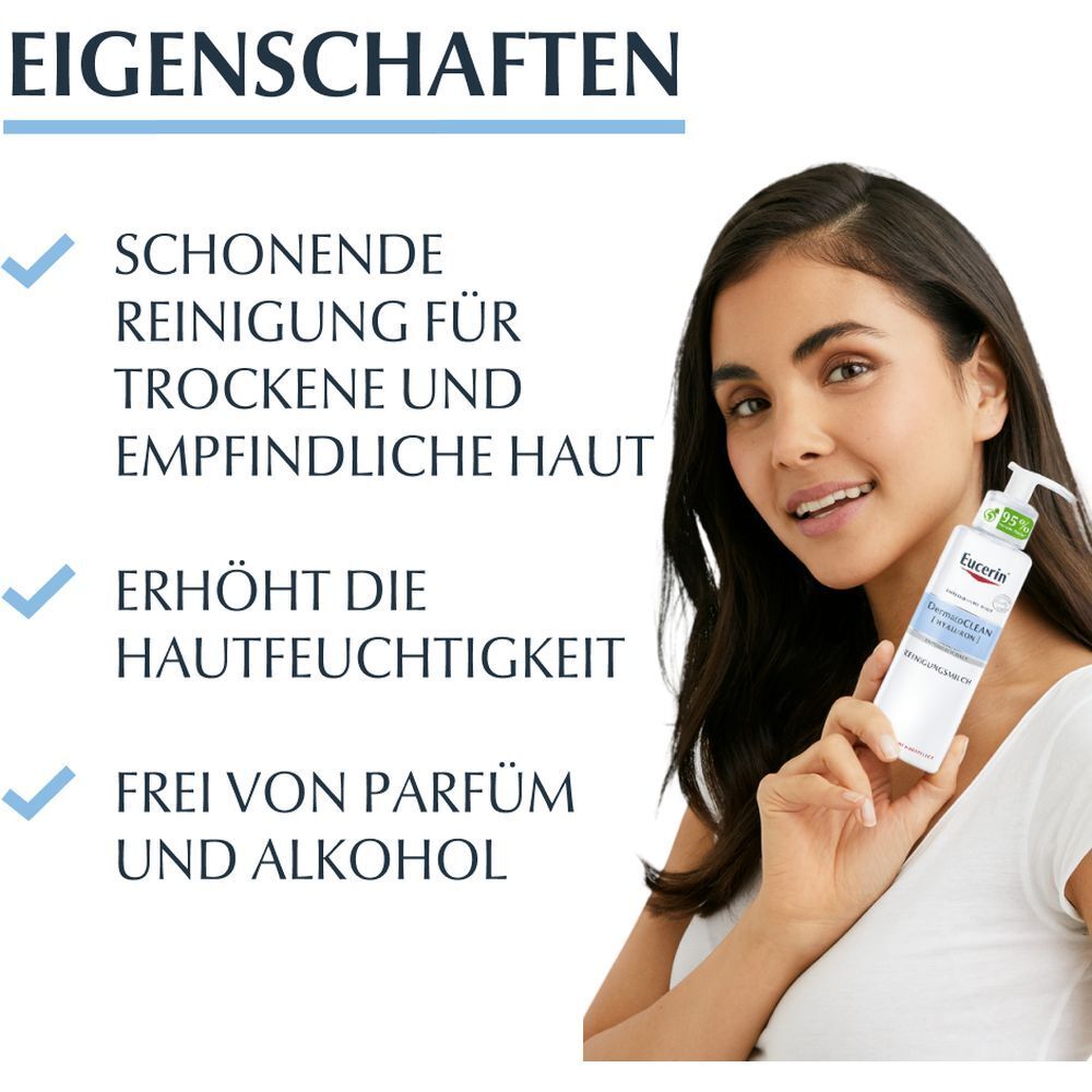 Eucerin® DermatoClean [HYALURON] Reinigungsmilch – sanfte & gründliche Gesichtsreinigung