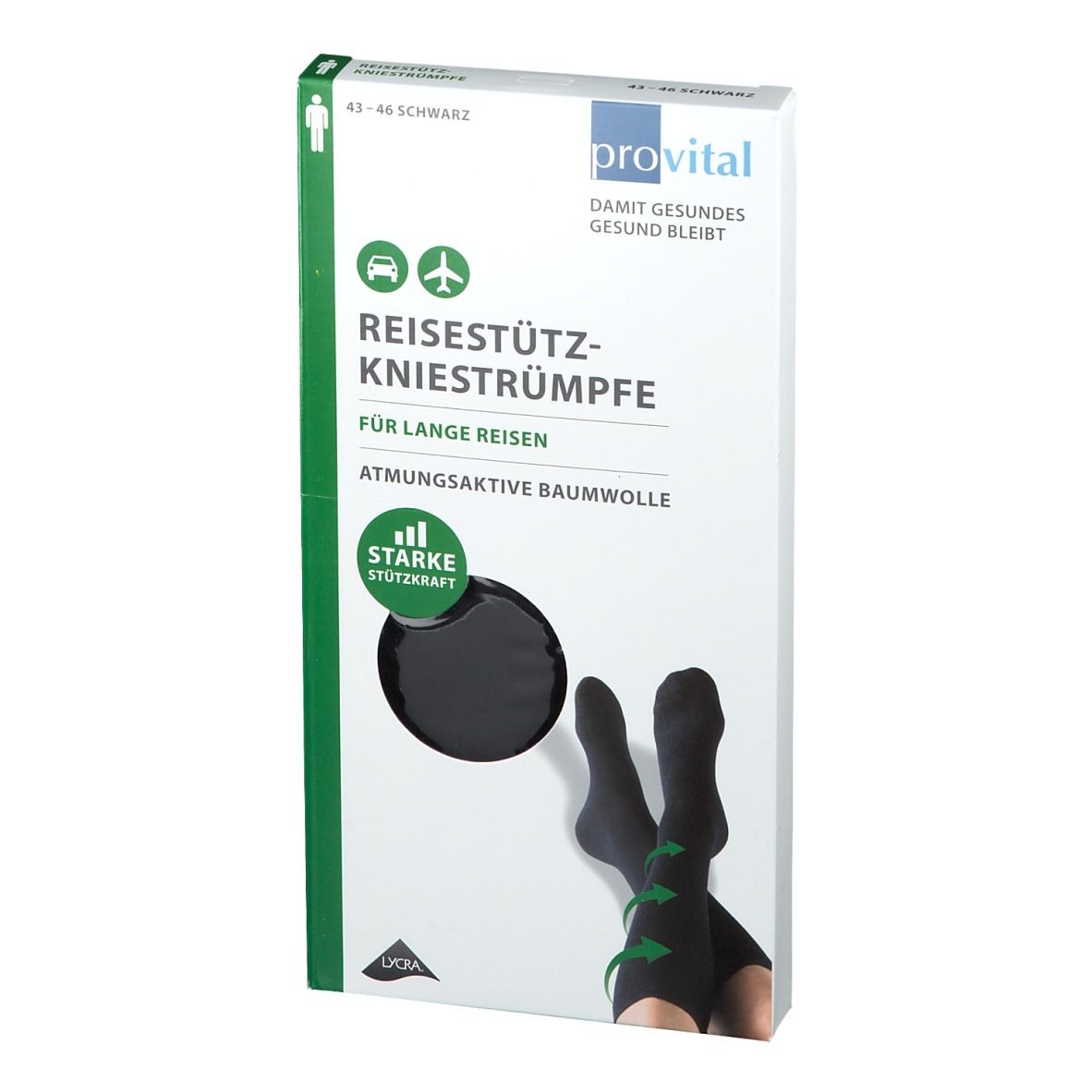 provital Reisekniestrümpfe Gr. 43 - 46 schwarz