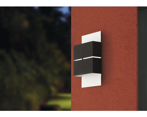 LED buitenwandlamp 2x2,5W 2x180 lm 3000 KH 25 cm antraciet/wit