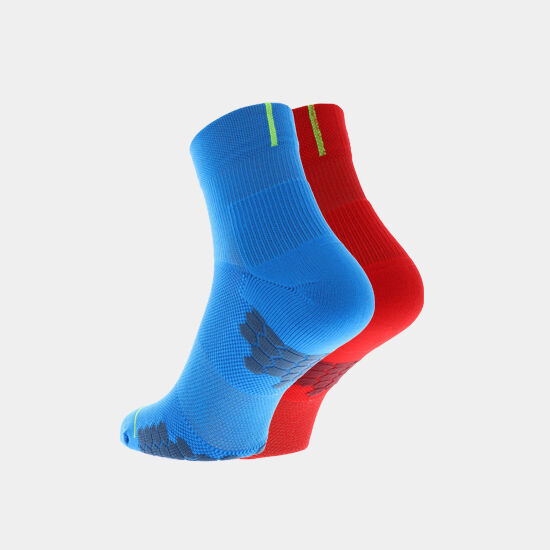 Inov-8 TrailFly Mid Hardloopsokken Blauw/Rood Heren 2 Paar