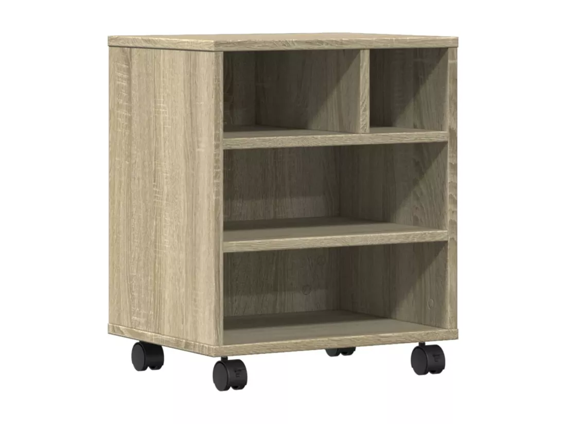 Support d'imprimante avec roulettes chêne sonoma 41x32x48 cm