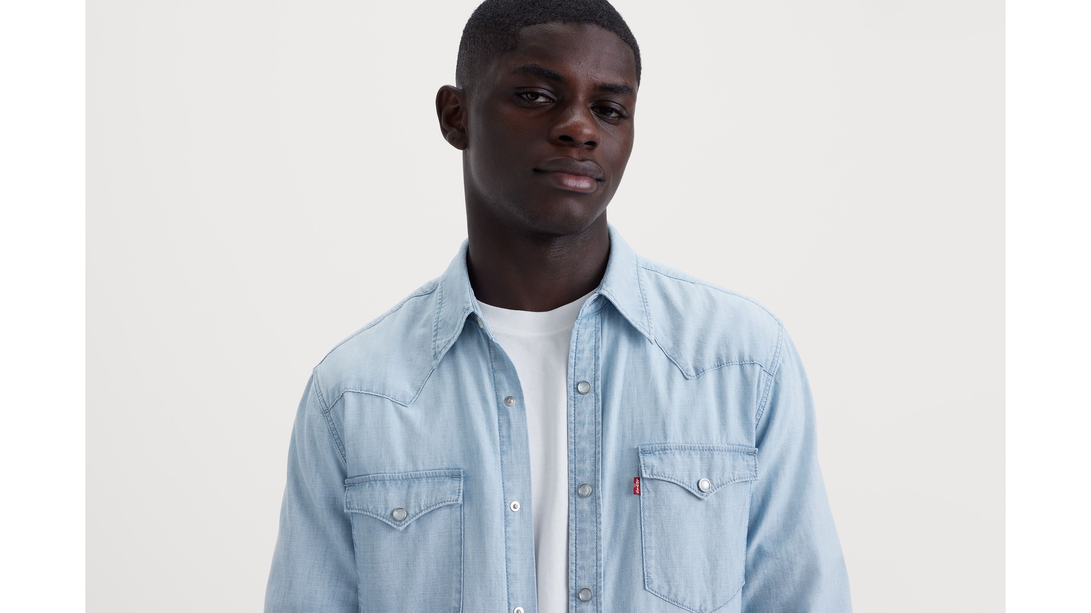 Chemise Western Barstow Standard Lightweight - Burnett Light Chambray - Bleu