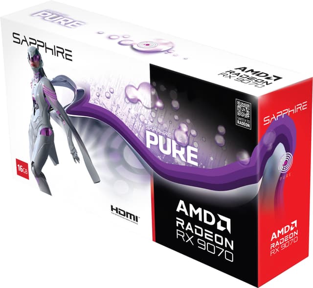 SAPPHIRE PURE AMD Radeon RX 9070 GAMING OC 16GB grafikkort