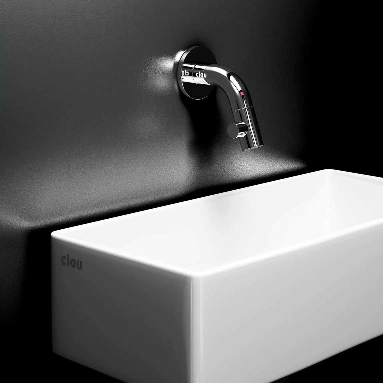 Clou New Flush 3.1 keramische fontein 38cm zonder kraangat wit glans