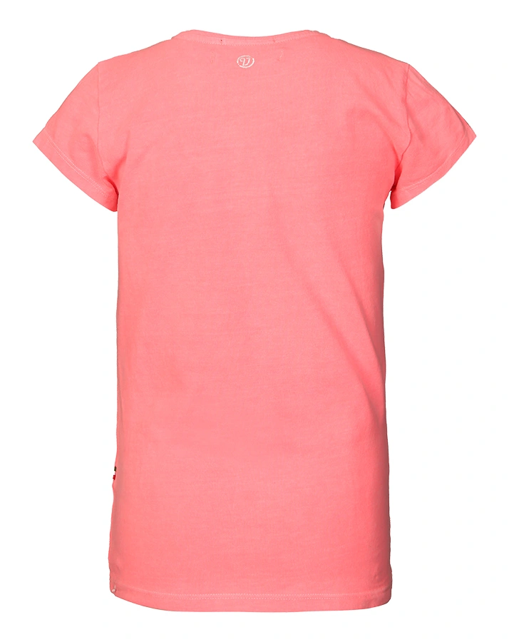 T-Shirt BASIC GIRL in neonkoralle