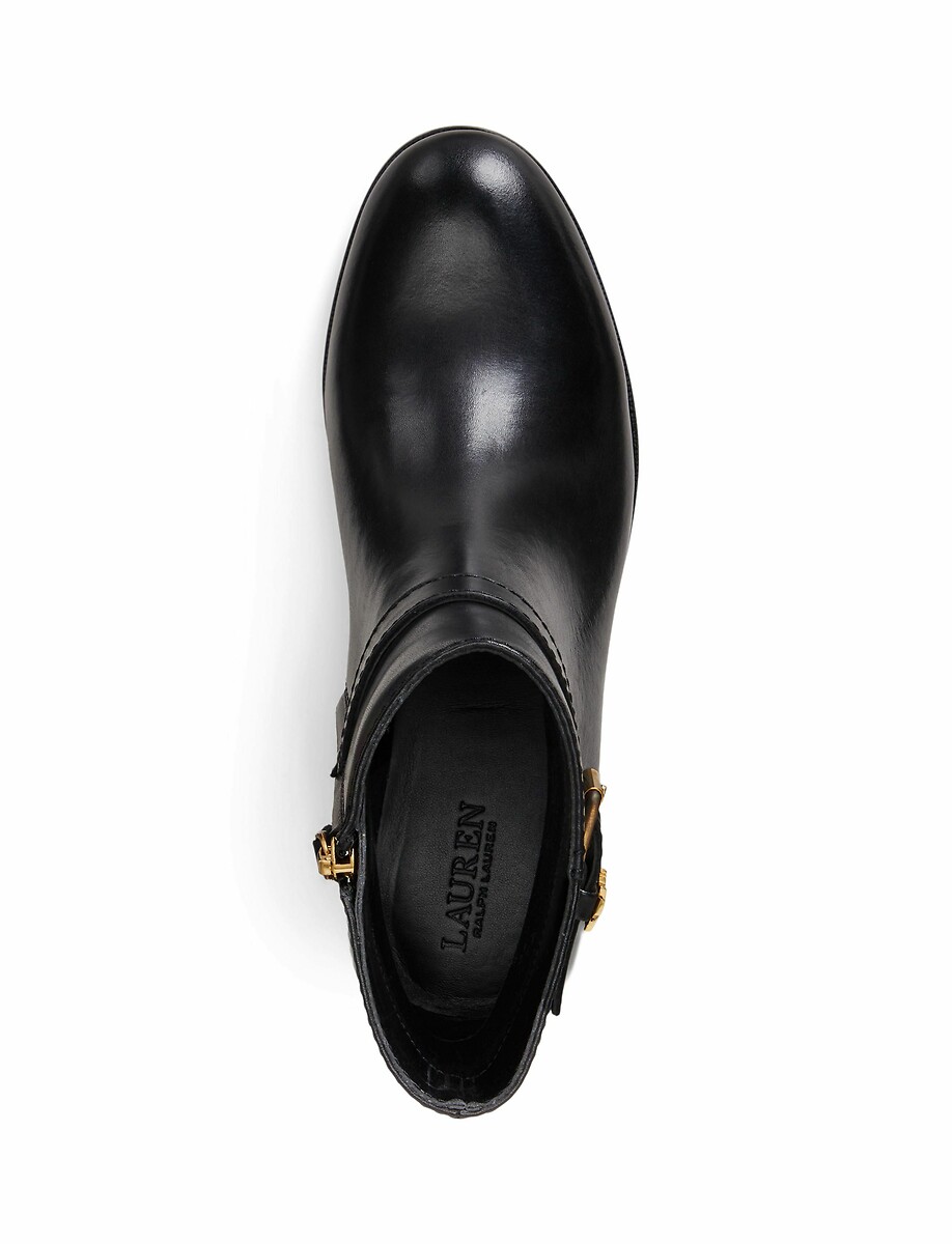 LAUREN RALPH LAUREN<br>Botas de tornozelo Brooke em couro liso
