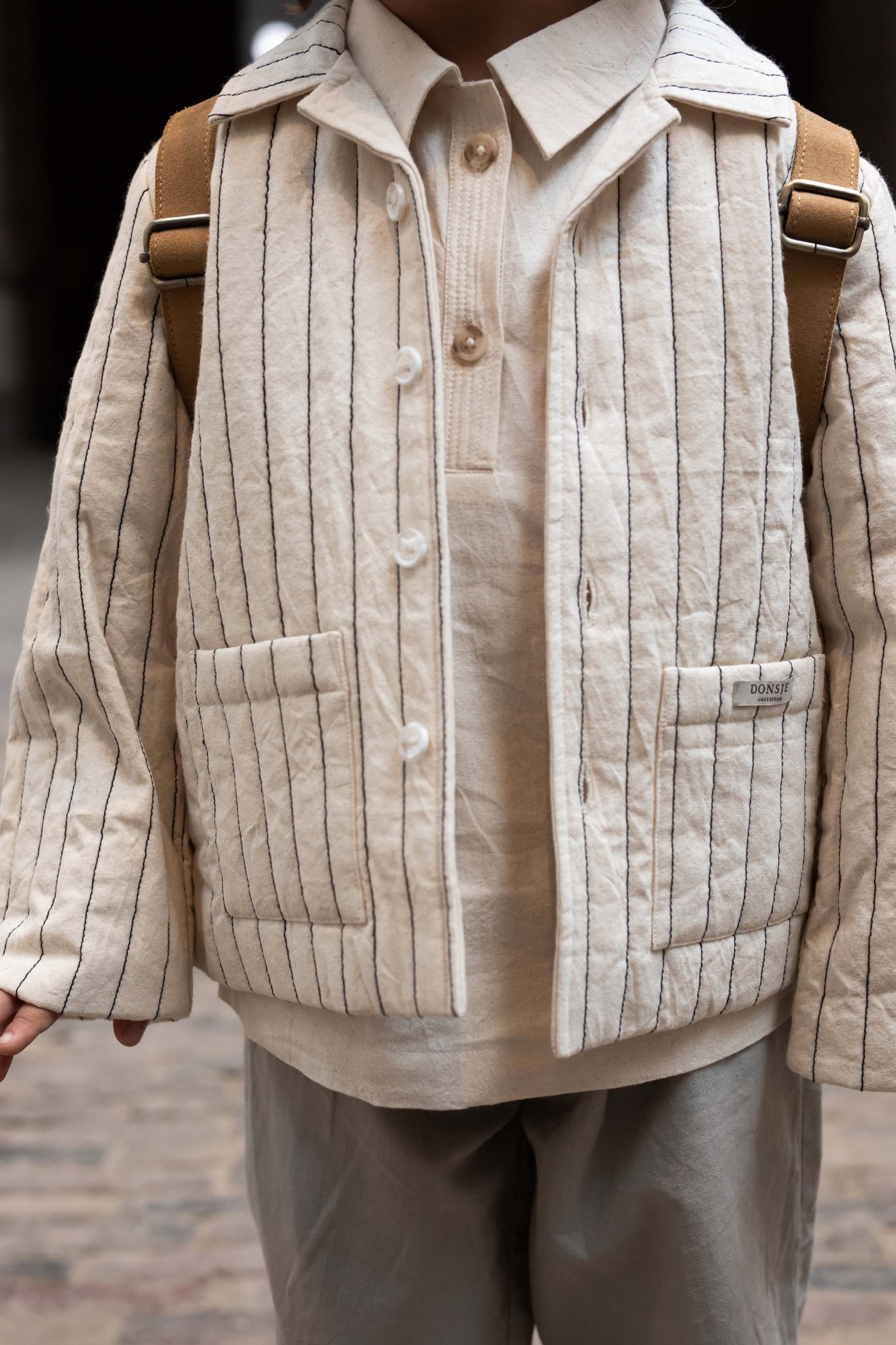 Orselle Jacket | Soft Sand - Blue Striped