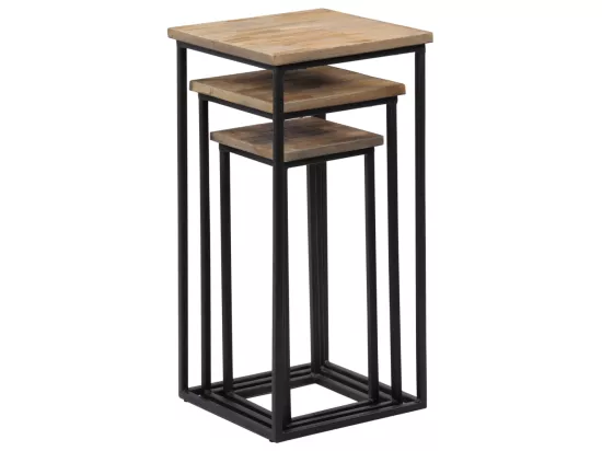 Ensemble de tables pour plante 3 pcs Teck recyclé
