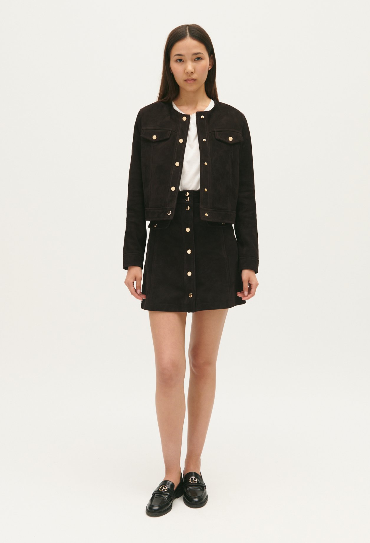 Veste cuir chocolat