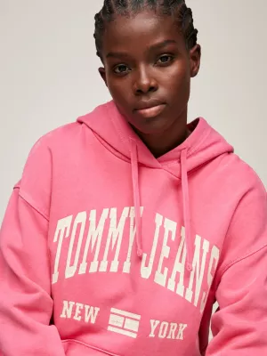 Moletom com capuz e modelagem relaxada com estampa do logo da universidade