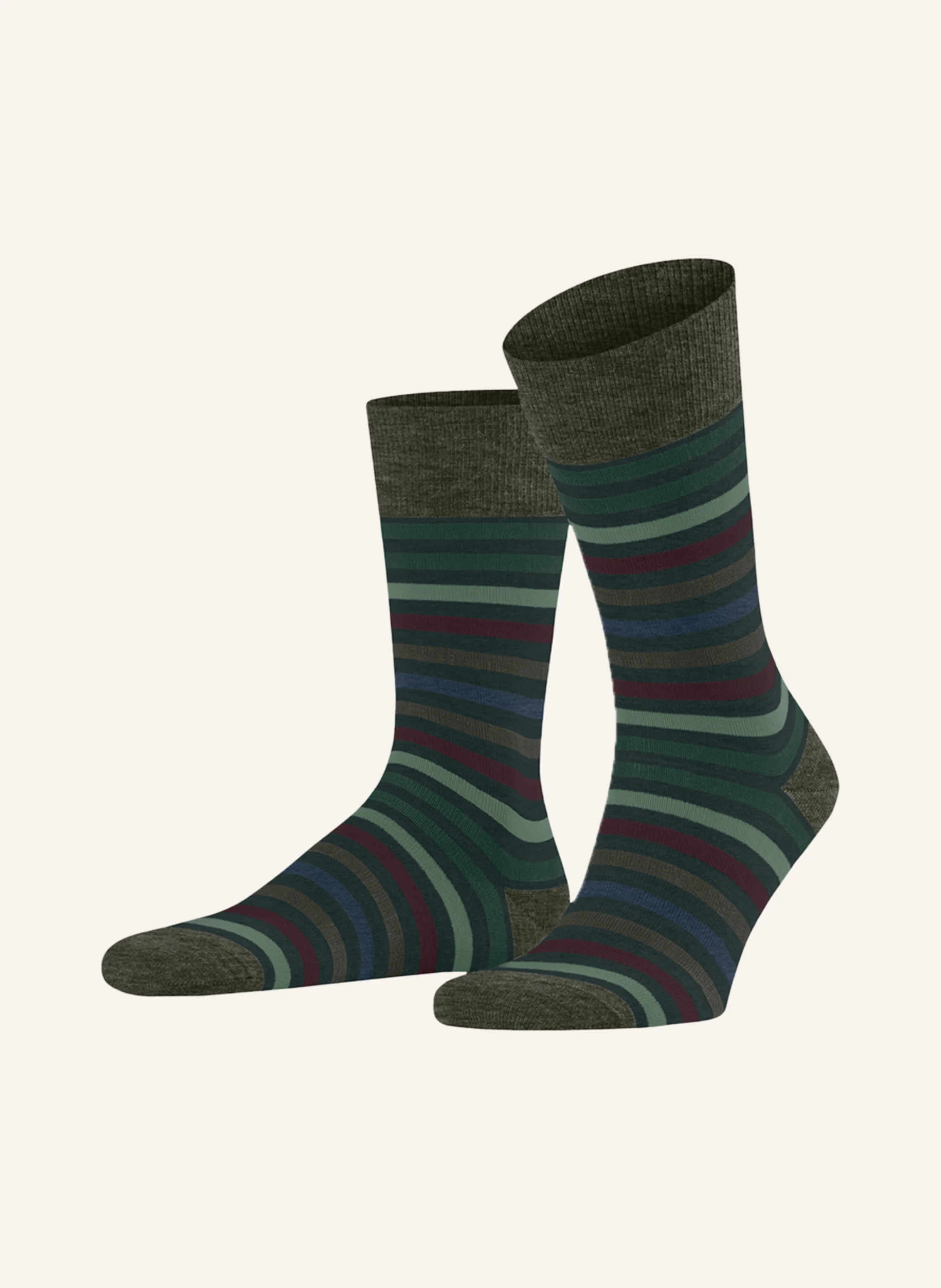 FALKE Strümpfe TINTED STRIPE mit Merinowolle