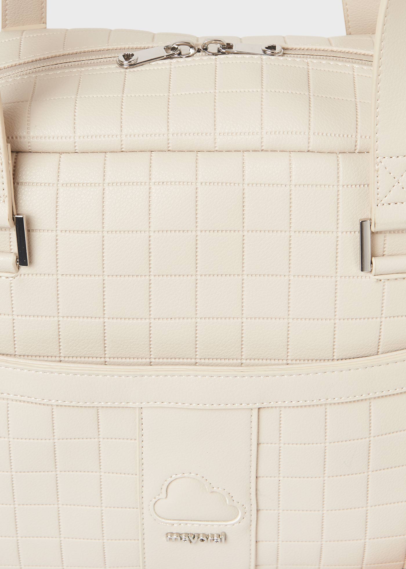 Bolsa acolchoada e porta-chupeta para bebê