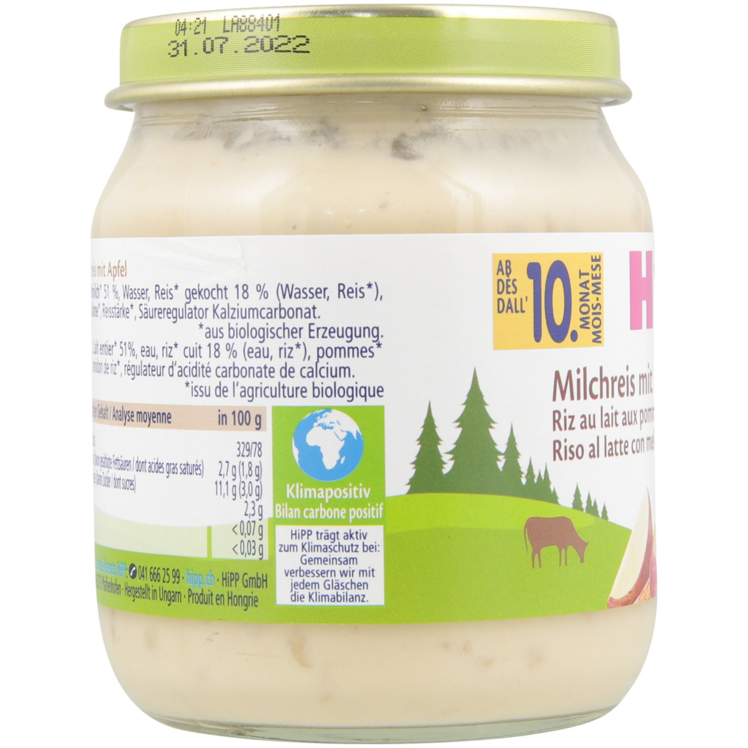 Hipp Milchreis mit Apfel 10+ Monate