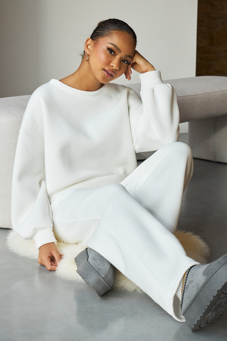 Ensemble 2 pièces sweat + jogging blanc