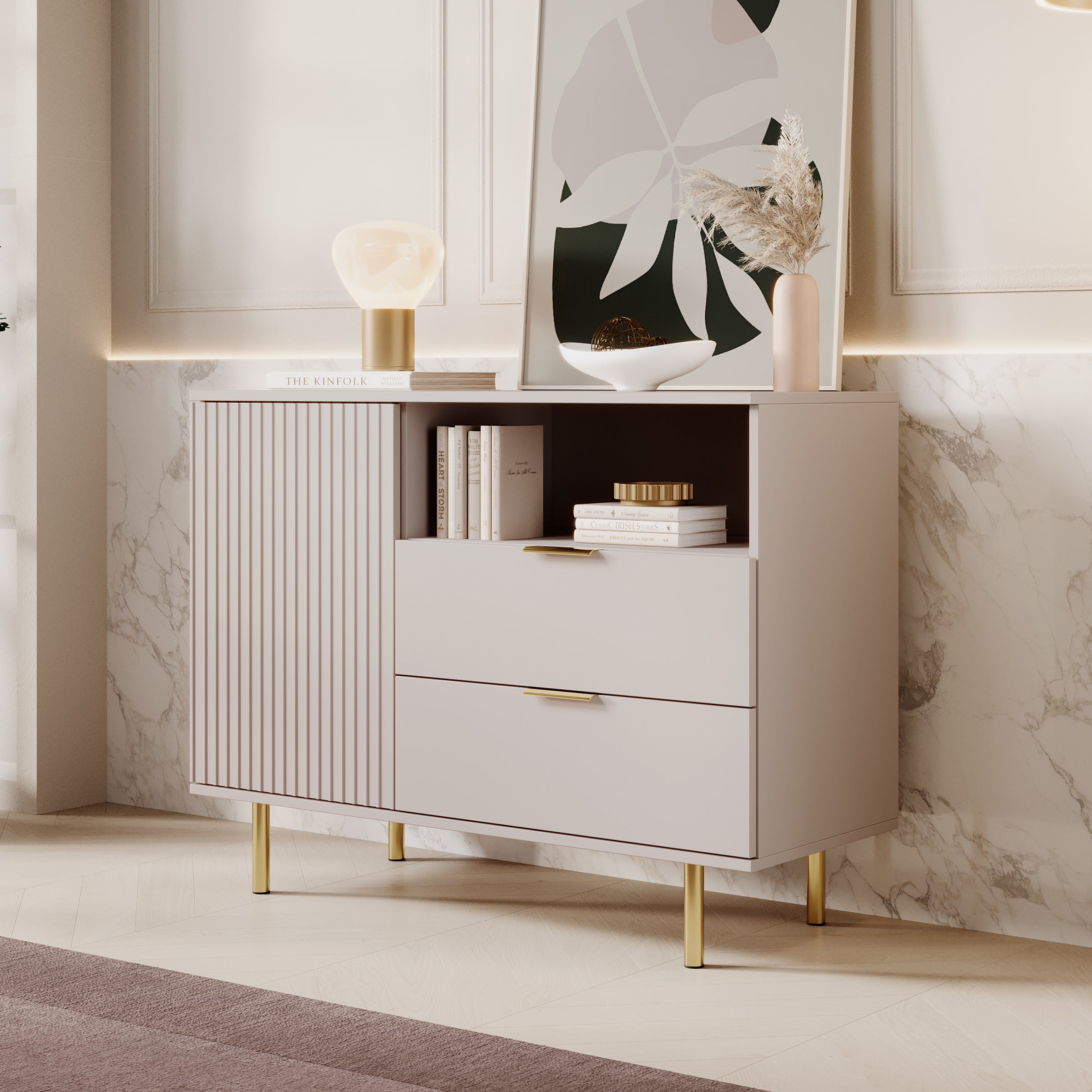 Nicola - Dressoir - Beige - 107x41x80 cm