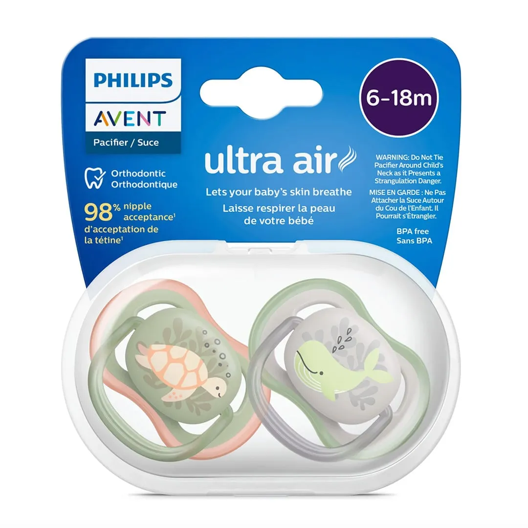 Philips Avent Suce Ultra Air 6-18 mois Tortue Orange  Baleine Verte (2)