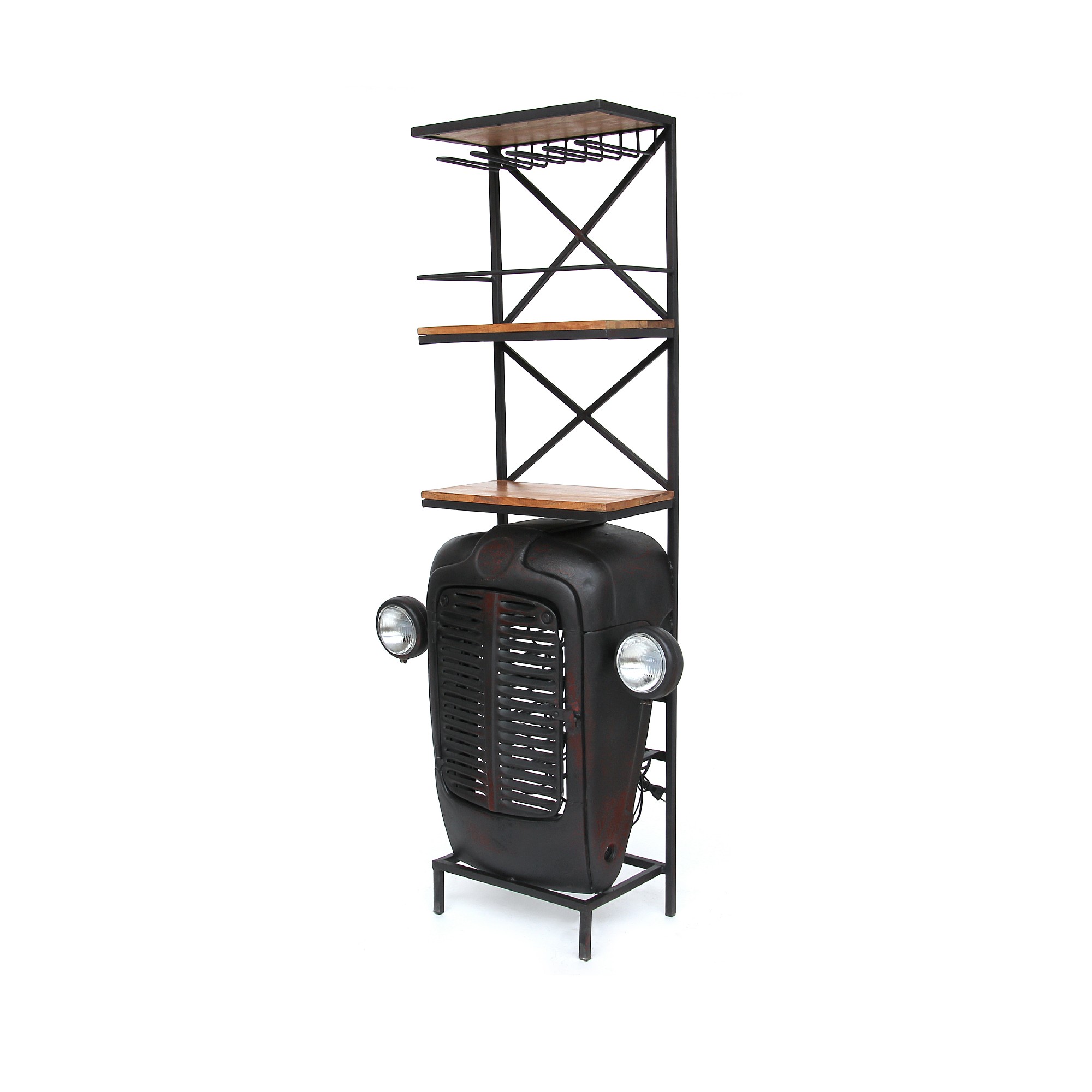 Traktor-Bar, schwarz, T 37 cm, B 87 cm, H 181 cm von fischer's lagerhaus