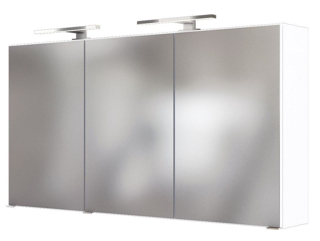 3D-Spiegelschrank BAABE - weiß - mit LED-Beleuchtung - 120 cm