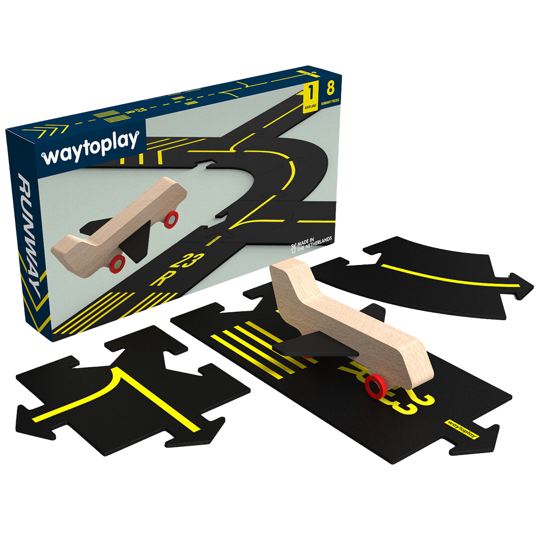 Waytoplay runway vliegveld met vliegtuig